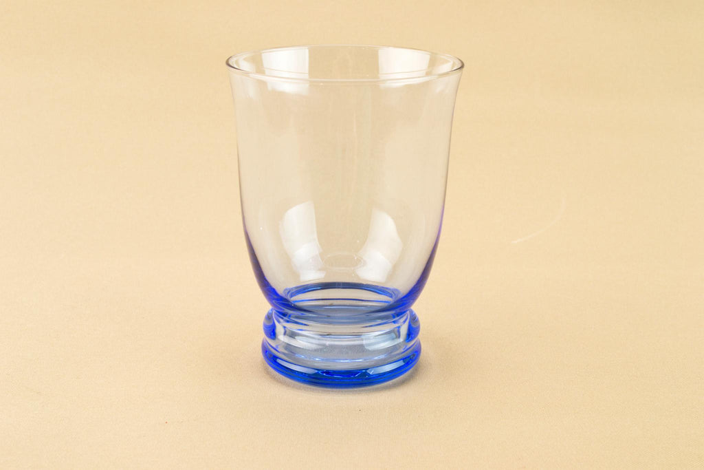 5 blue water glasses, English 1960s