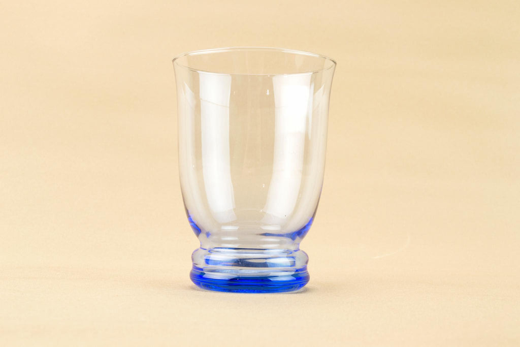5 blue water glasses, English 1960s
