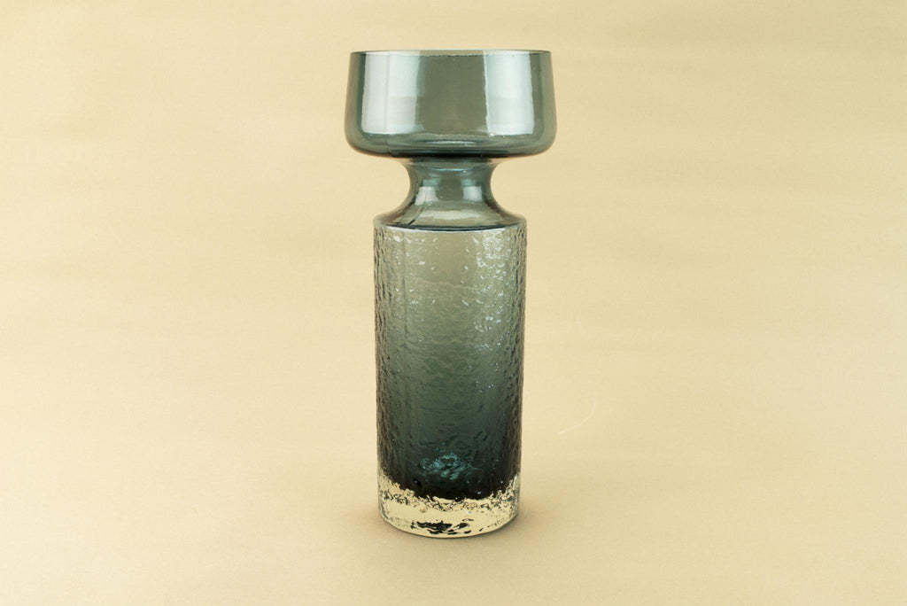 Tall green glass vase