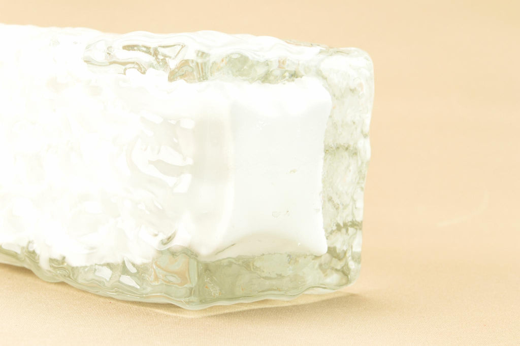 Square white glass vase