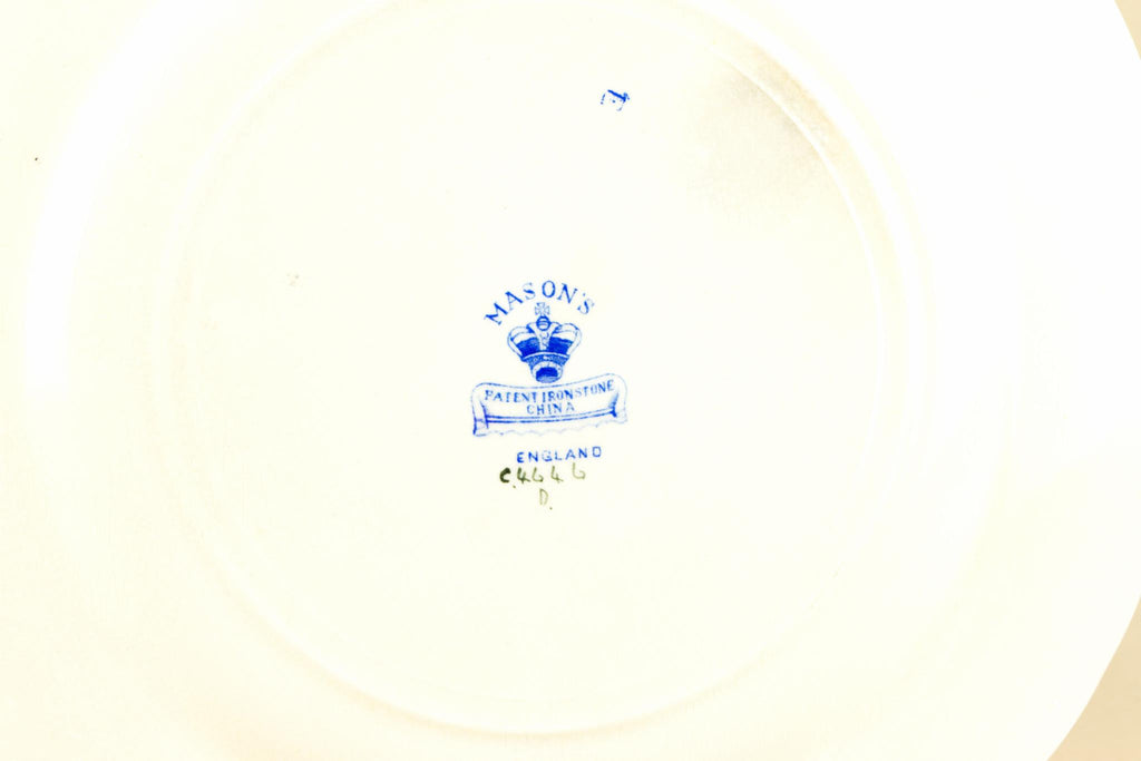 Floral cake plate by Masons, English early 1900s