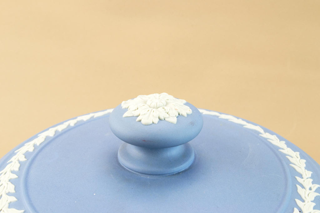 Blue jasperware cheese dish by Wedgwood