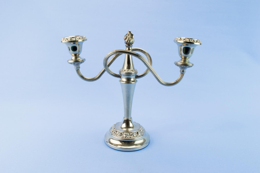 Silver plated small candelabra, English mid 20th century