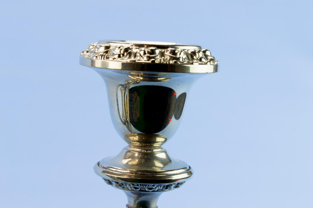 Silver plated small candelabra, English mid 20th century