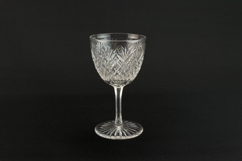 4 cut port glasses, English 1930s