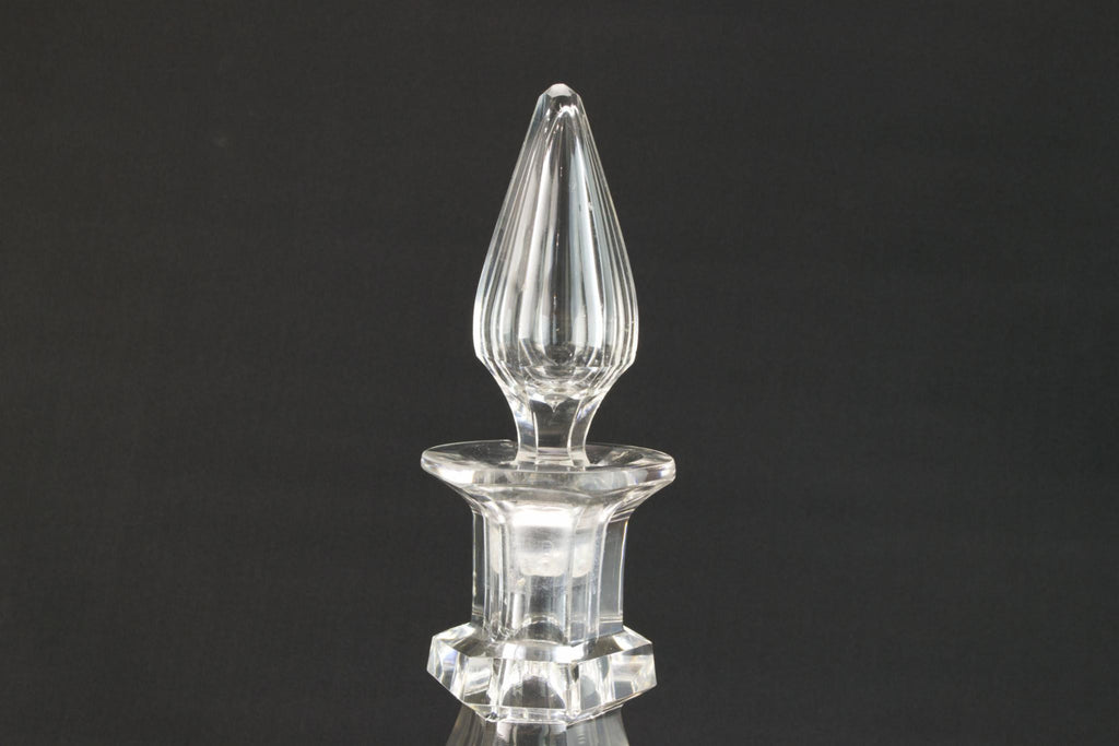 Cut glass panelled decanter, English 19th century