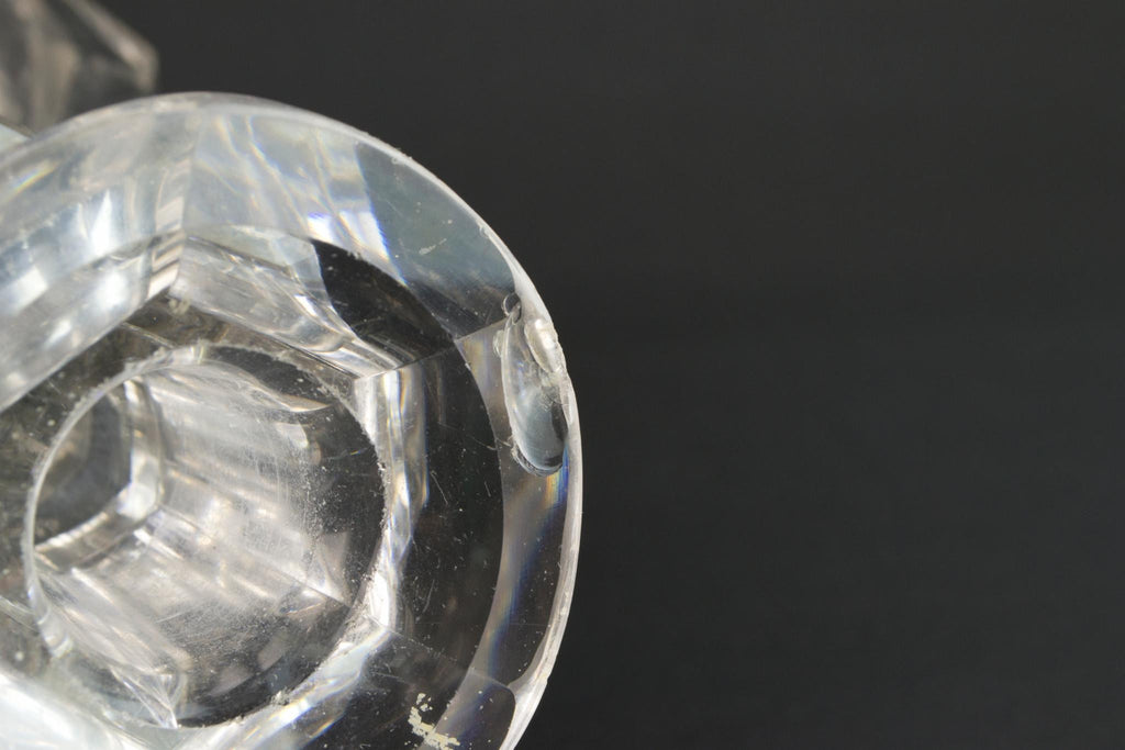 Cut glass panelled decanter, English 19th century