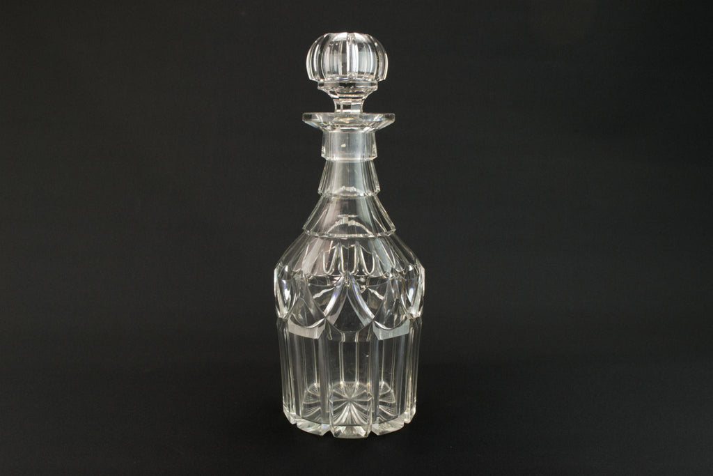 Cut glass large decanter, English mid 19th century