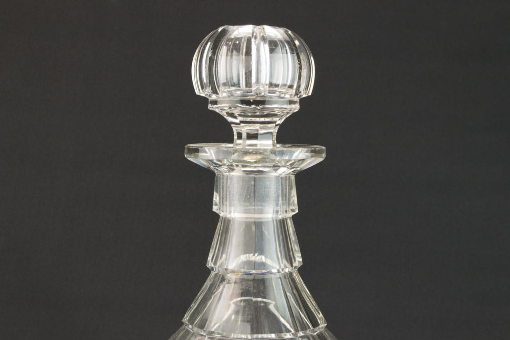 Cut glass large decanter, English mid 19th century