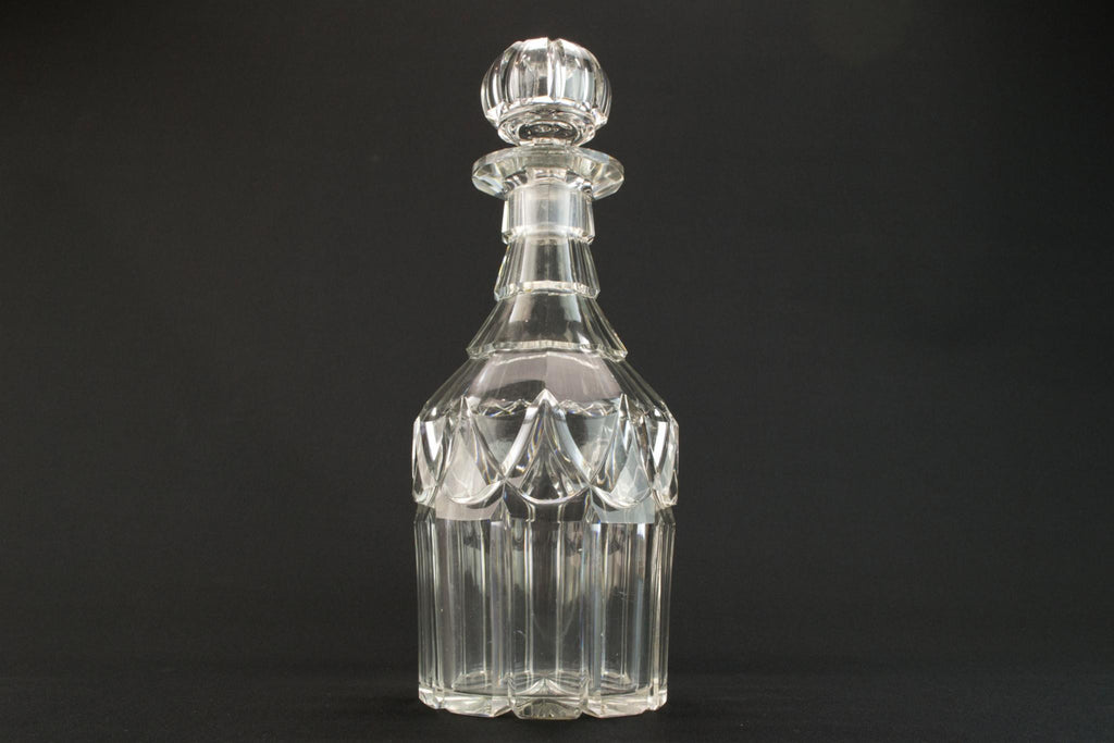 Cut glass large decanter, English mid 19th century