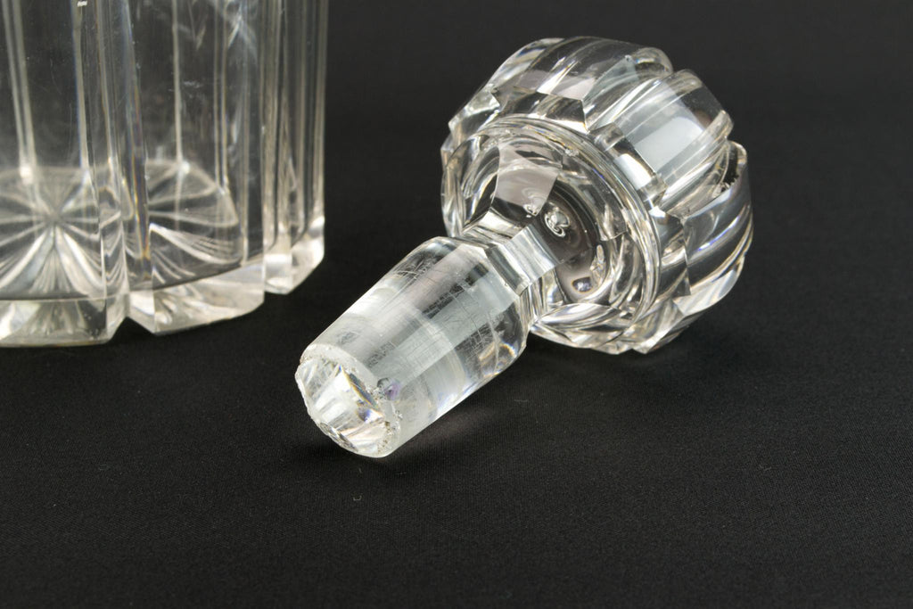 Cut glass large decanter, English mid 19th century