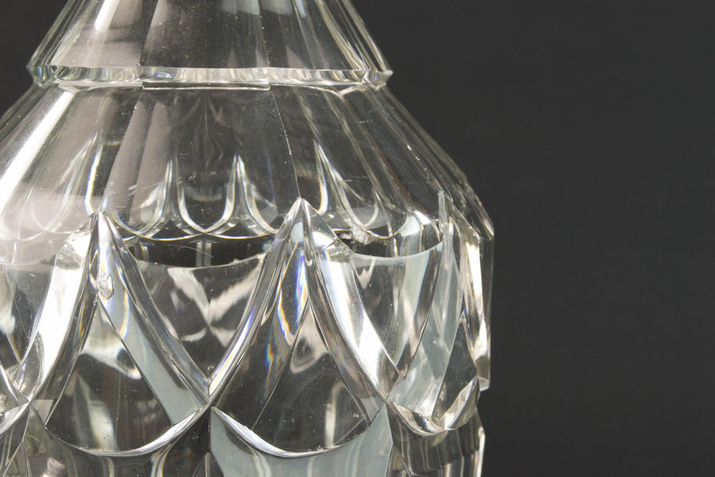 Cut glass large decanter, English mid 19th century