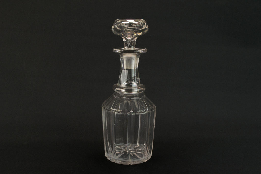 Cut glass barrel decanter, English 19th century