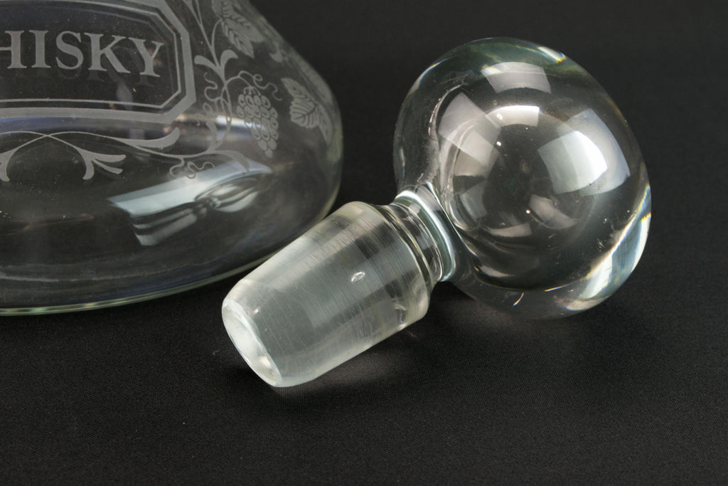 Blown glass whisky decanter