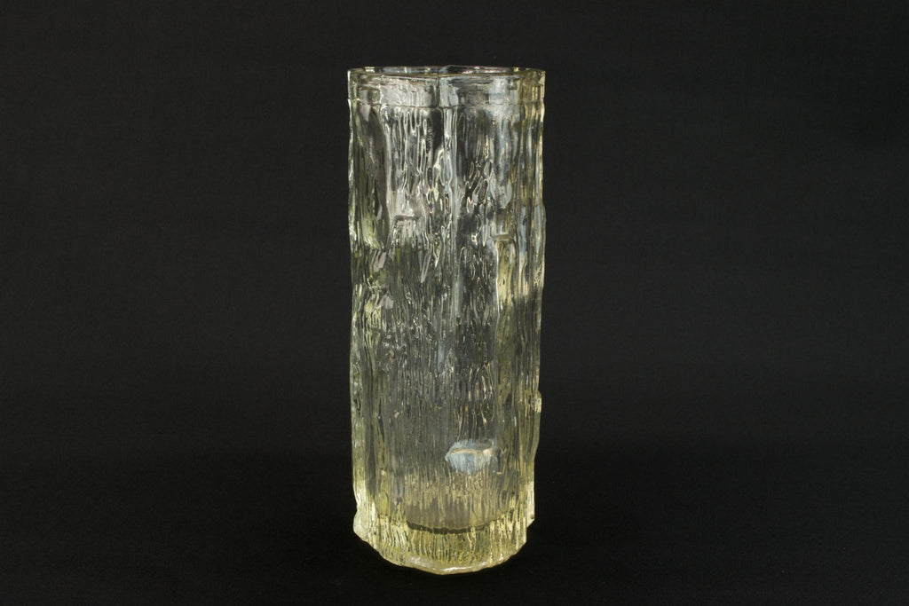 Tree bark glass vase, English 1960s