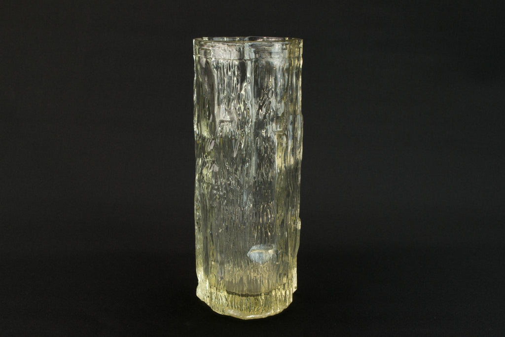 Tree bark glass Pilkington vase, English 1960s