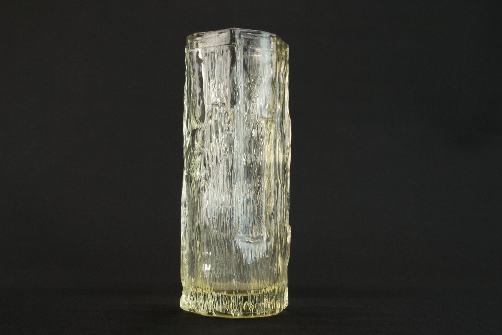 Tree bark glass Pilkington vase, English 1960s