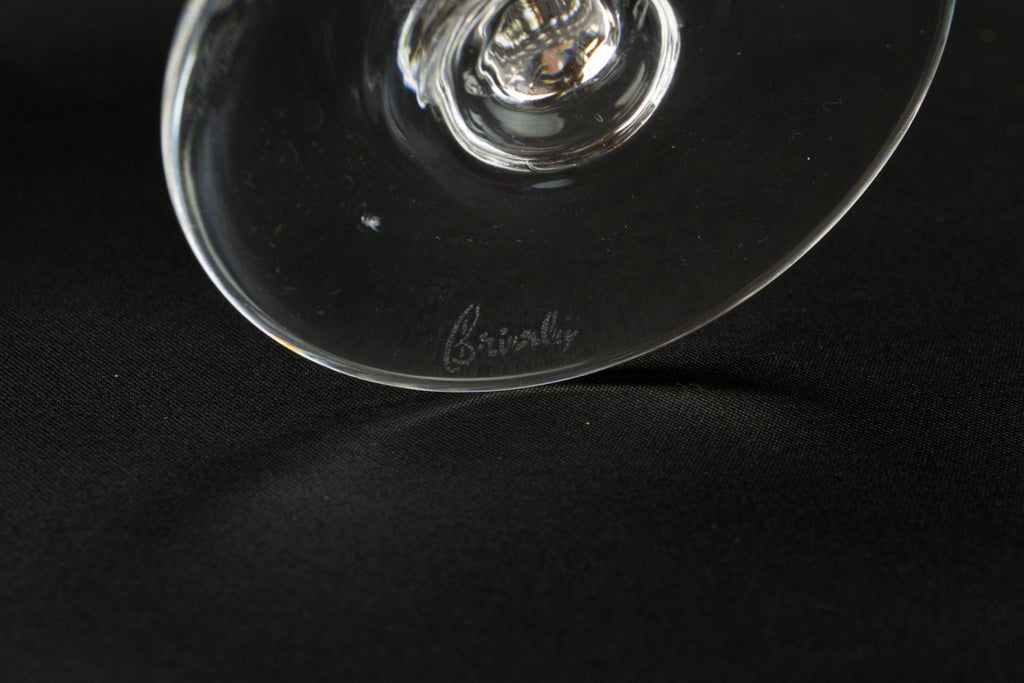 4 English Royal Brierley wine stem glasses