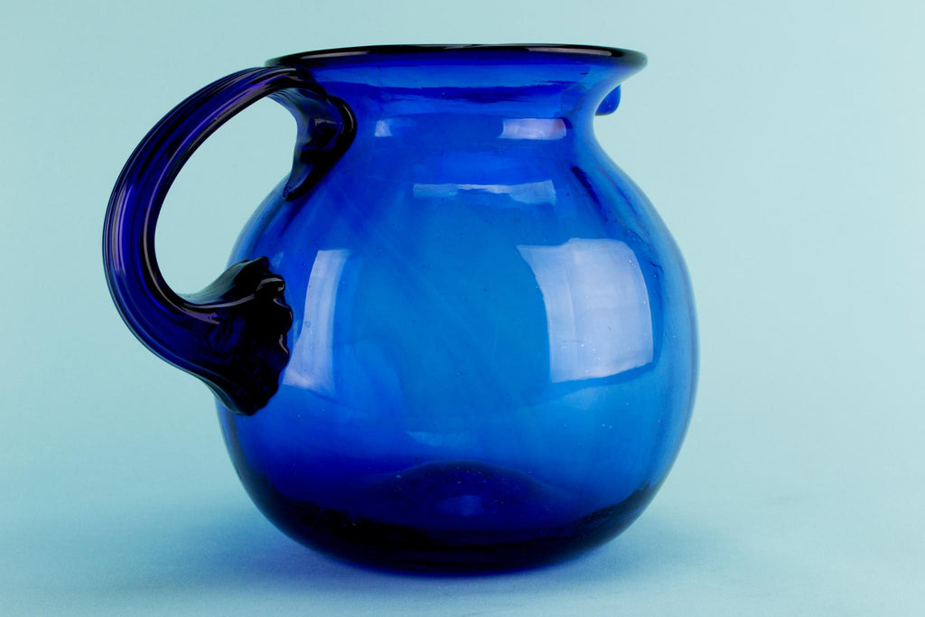 Large Bristol Blue Glass jug, English early 1900s