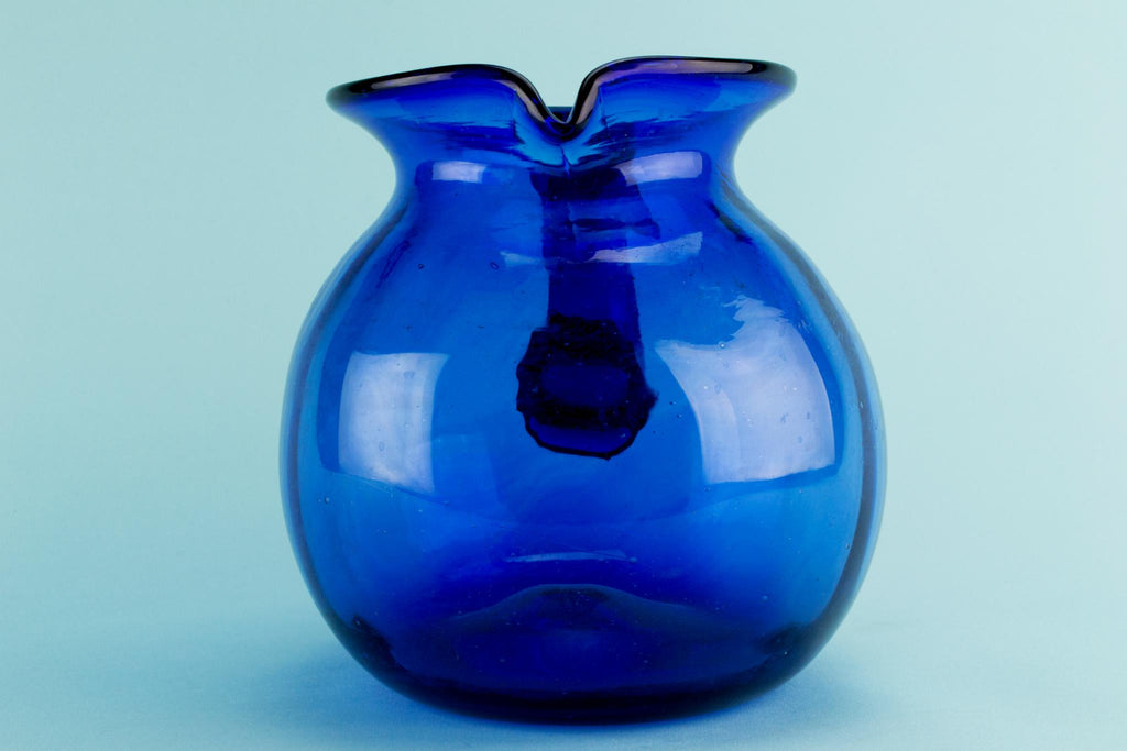 Large Bristol Blue Glass jug, English early 1900s