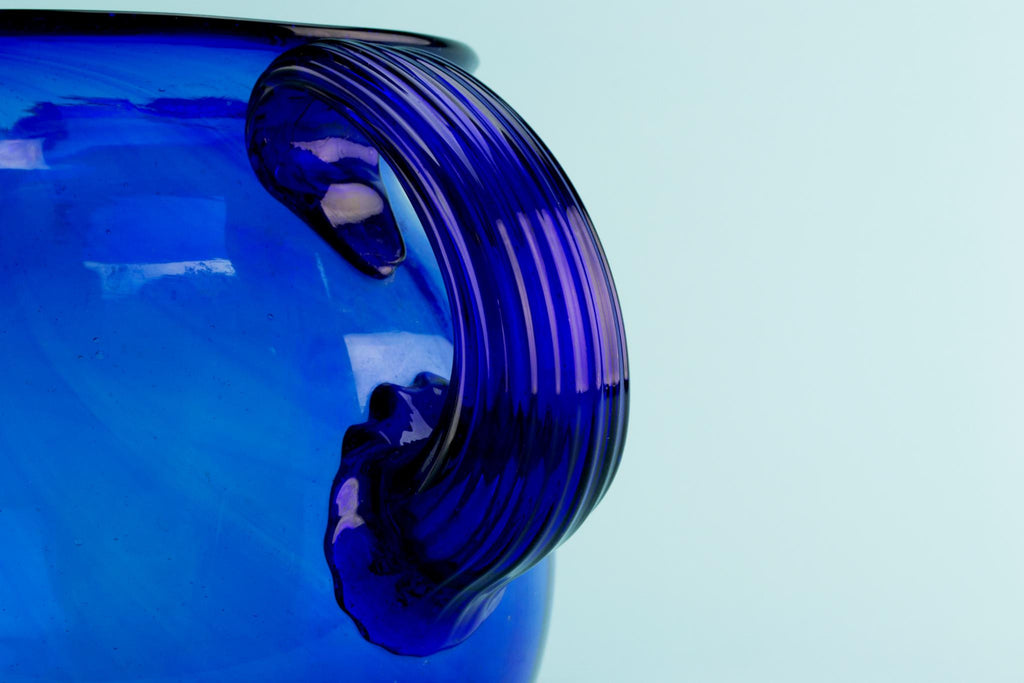 Large Bristol Blue Glass jug, English early 1900s