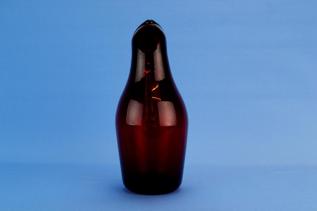 Ruby red Whitefriars glass jug, English circa 1970