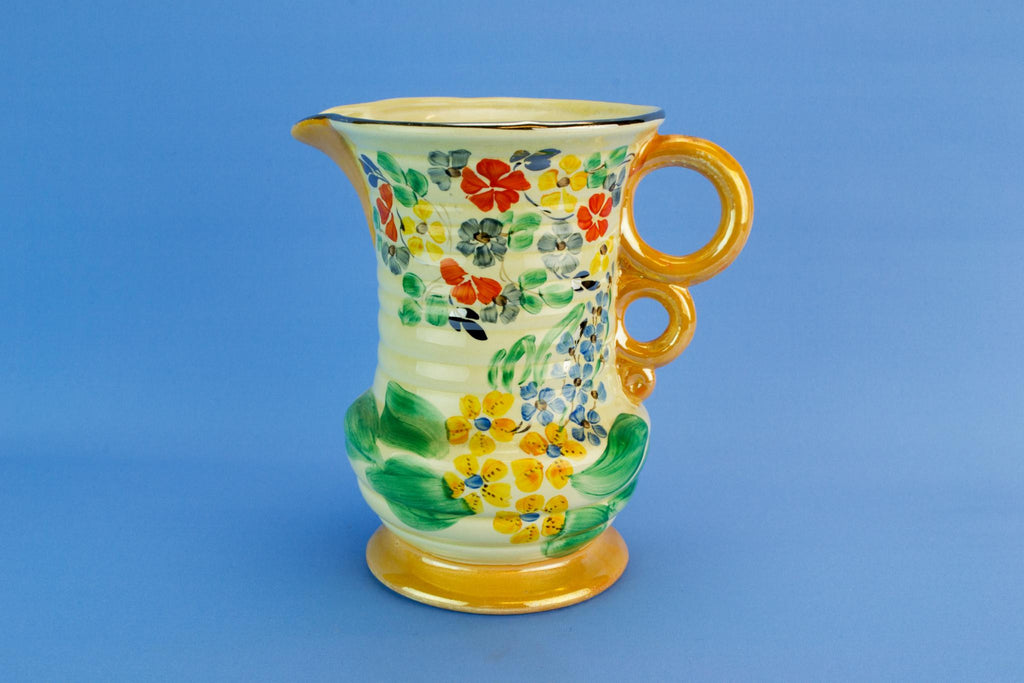 Colourful Art Deco water jug, English 1930s