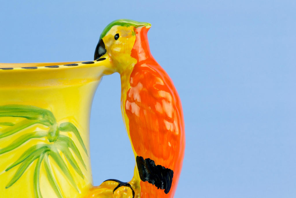 Bold red parrot jug, English 1930s