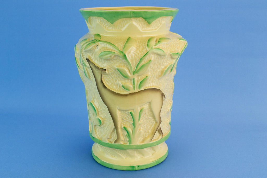 Deer vase, English mid 20th century