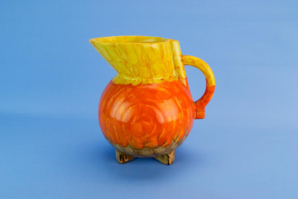 Art Deco orange water jug, English 1930s