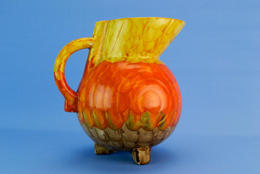Art Deco orange water jug, English 1930s