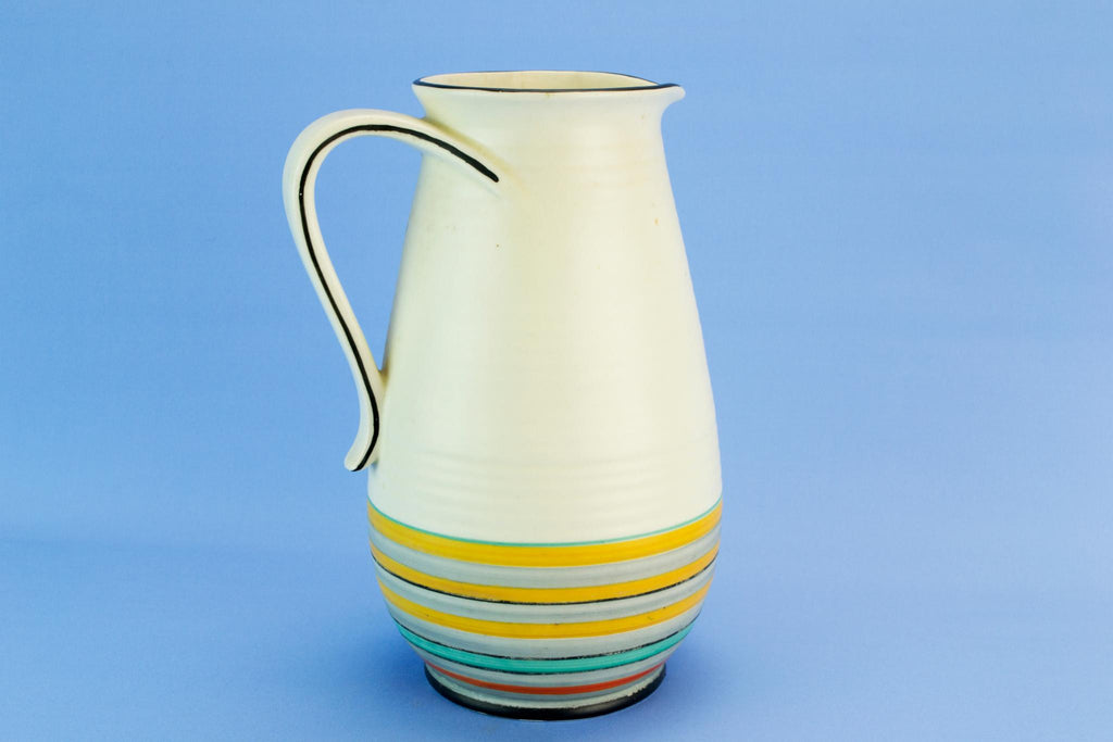 Art Deco stripy jug, English 1930s