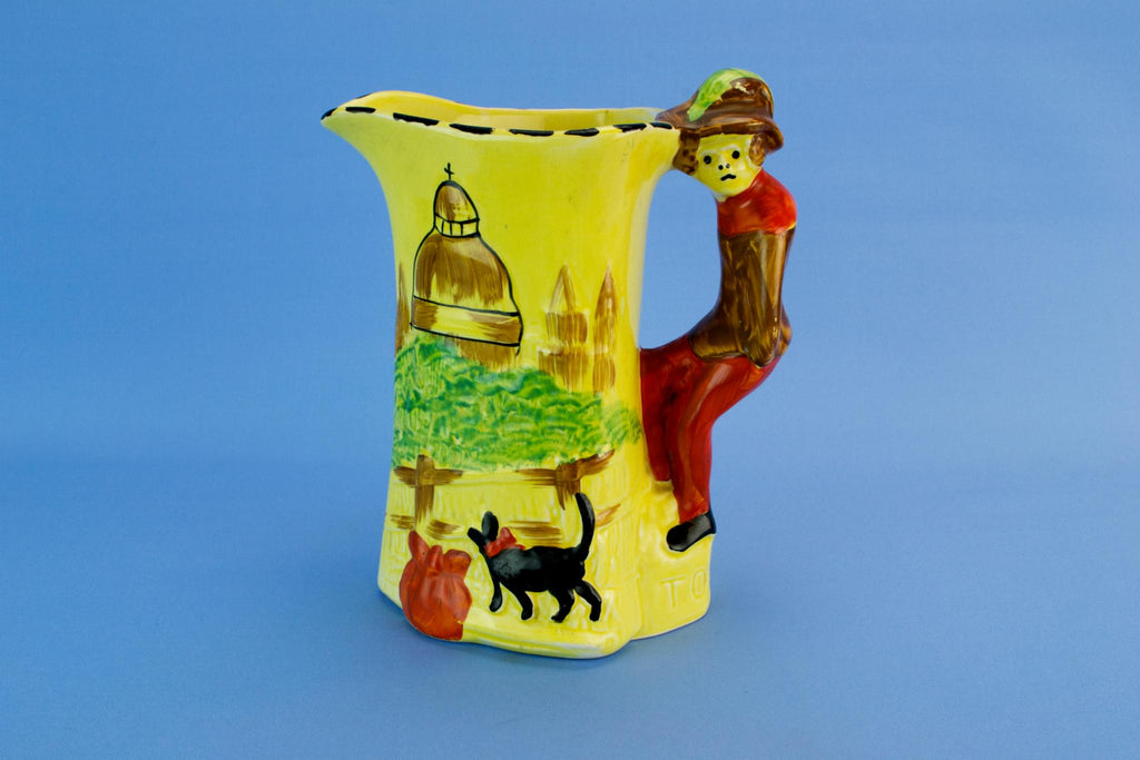 Dick Whittington yellow jug, English 1930s