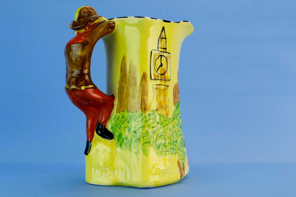 Dick Whittington yellow jug, English 1930s