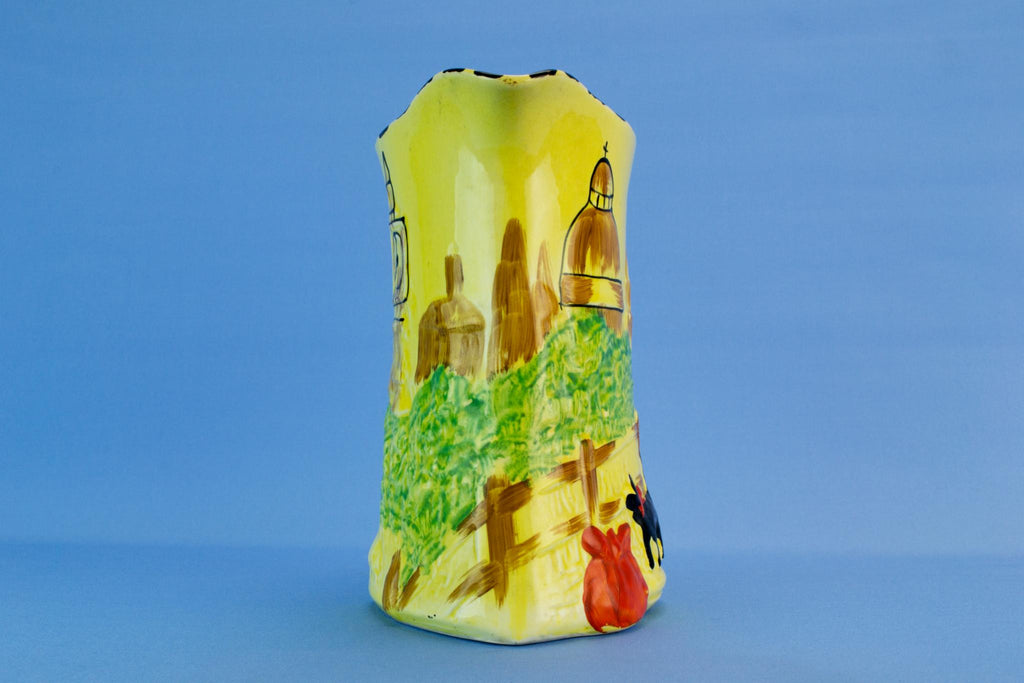 Dick Whittington yellow jug, English 1930s