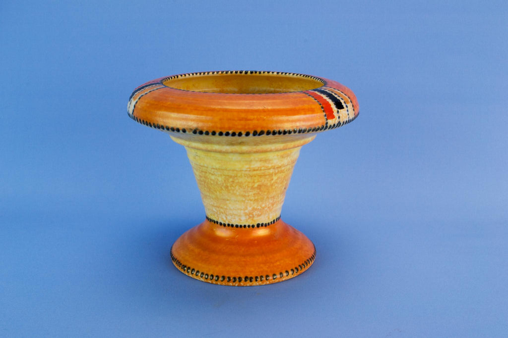 Art Deco orange vase, English 1930s