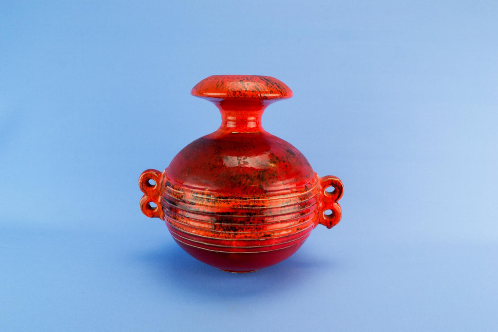 Bold red lava vase, German 1960s