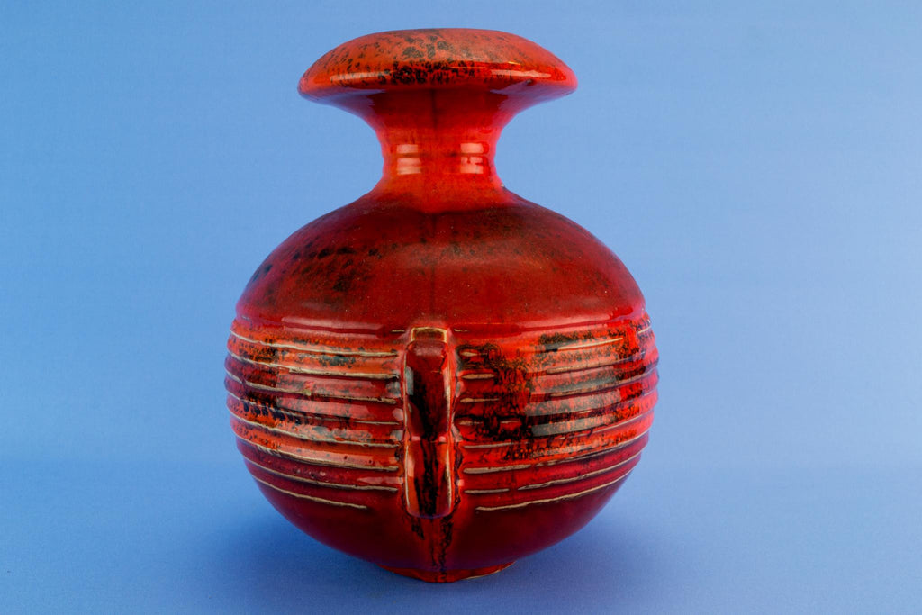 Bold red lava vase, German 1960s