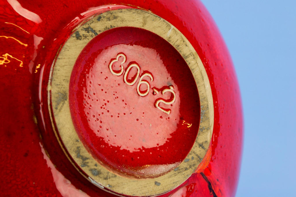 Bold red lava vase, German 1960s
