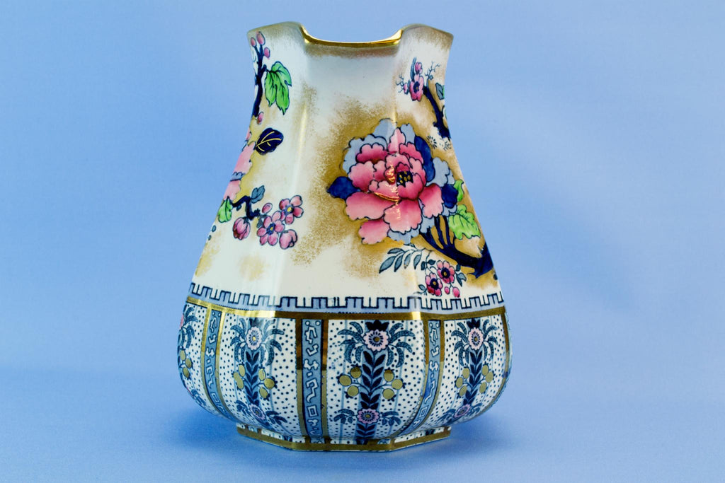 Blue and gold water jug, English 1920s