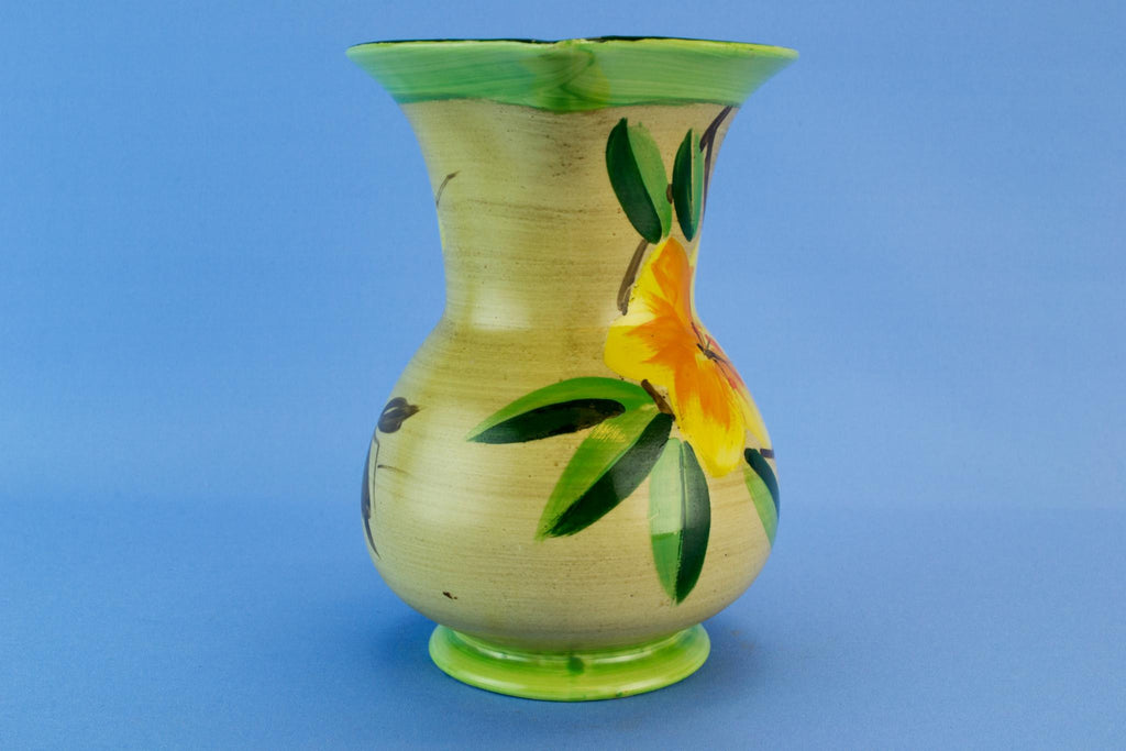 Green floral water jug, English 1930s