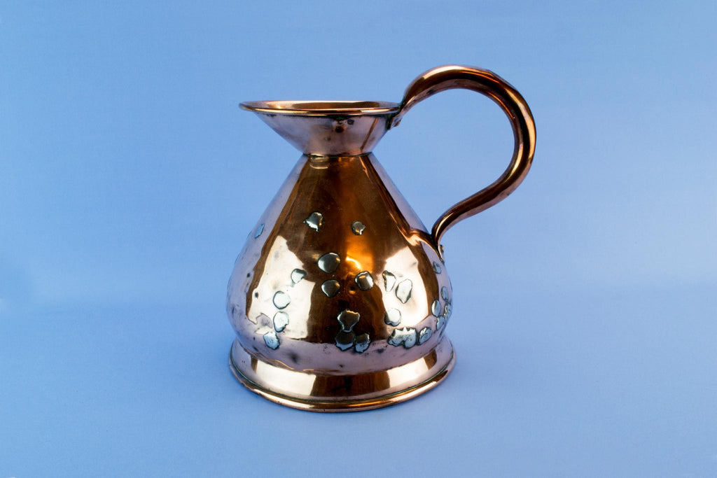 Copper harvester jug, English 19th century