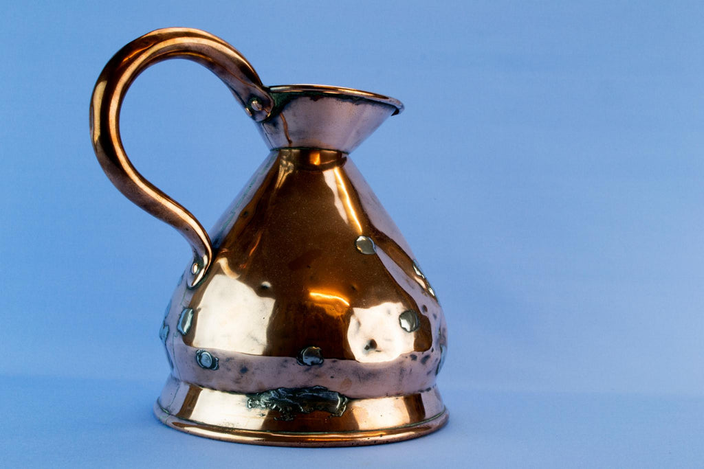 Copper harvester jug, English 19th century