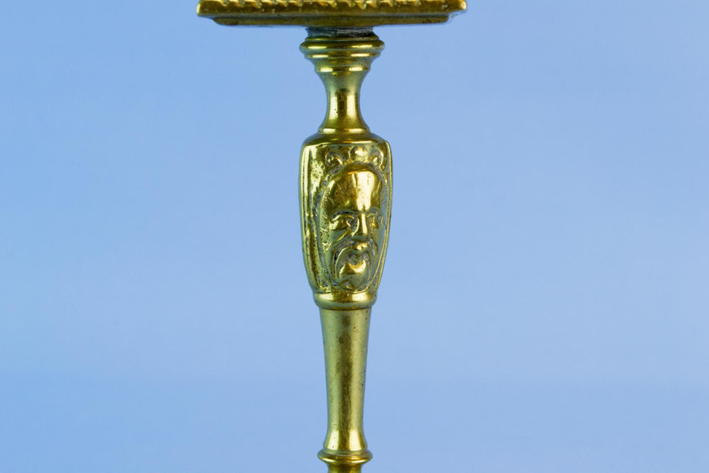 Pair of brass candlesticks, English late 19th century