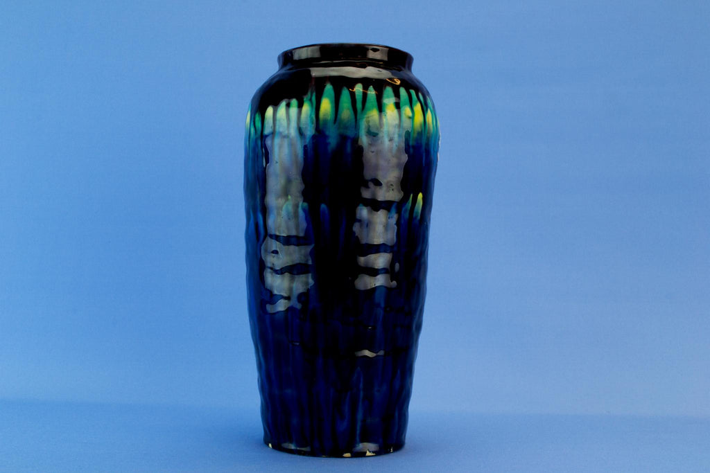 Dark blue ceramic vase, English 1970s