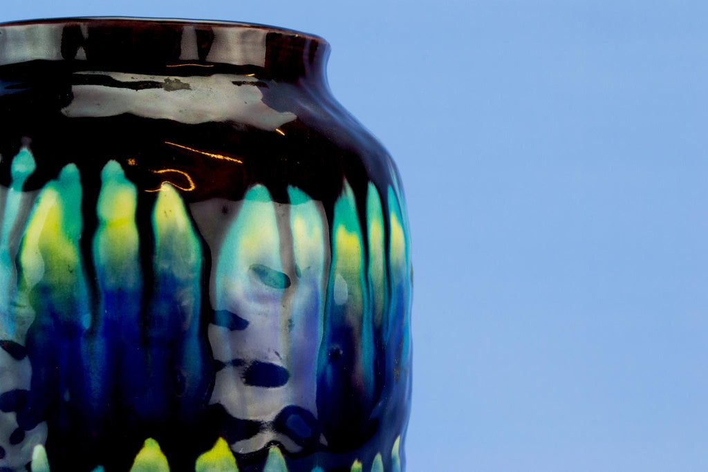 Dark blue ceramic vase, English 1970s