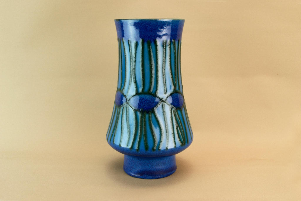 Blue lava glazed vase, German 1970s