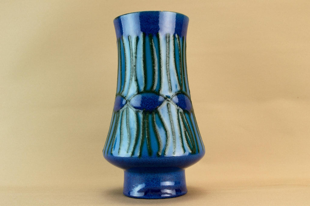 Blue lava glazed vase, German 1970s