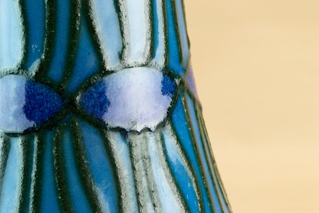Blue lava glazed vase, German 1970s
