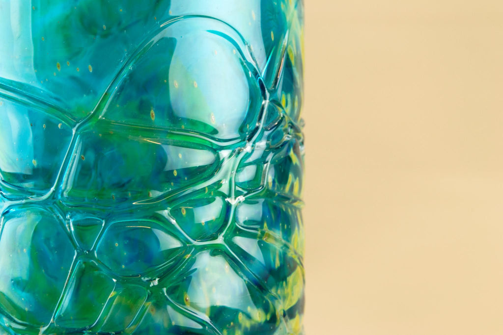 Mdina green glass vase, Maltese 1970s